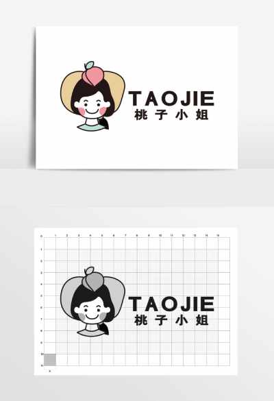 桃子小姐水果店超市杂货铺LOGO标志