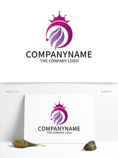 紫色美容美发logo设计
