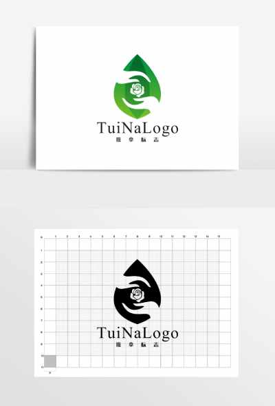 推拿精油灌肤按摩做脸LOGO标志