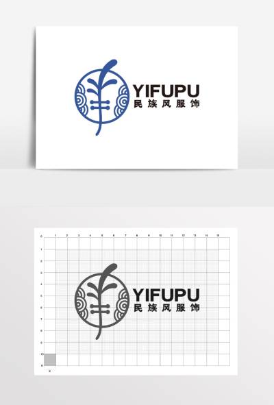 中国风服饰旗袍店汉服LOGO标志