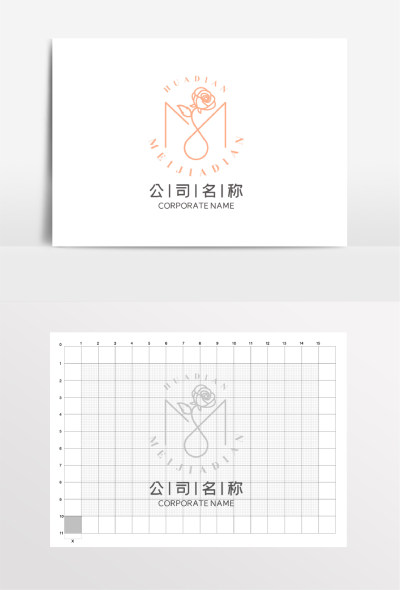 字母M婚礼婚庆婚纱花LOGO标志