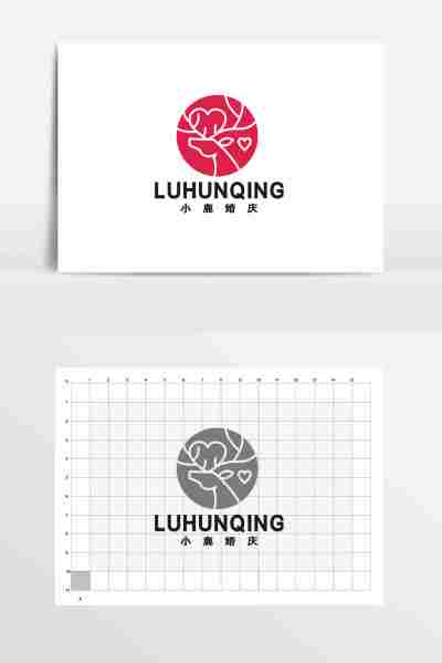 婚庆小鹿婚礼爱情LOGO标志