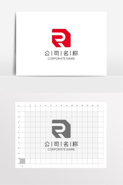 字母R公司企业科技LOGO标志教育