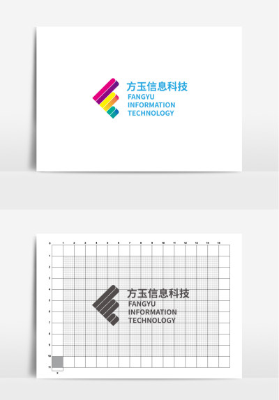 简约彩色方玉信息科技LOGO