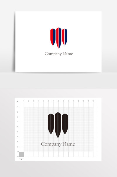 红蓝大气简洁商务科技LOGO标志