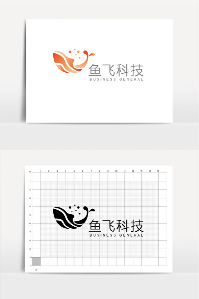 高端大气鱼造型商务科技logo标志