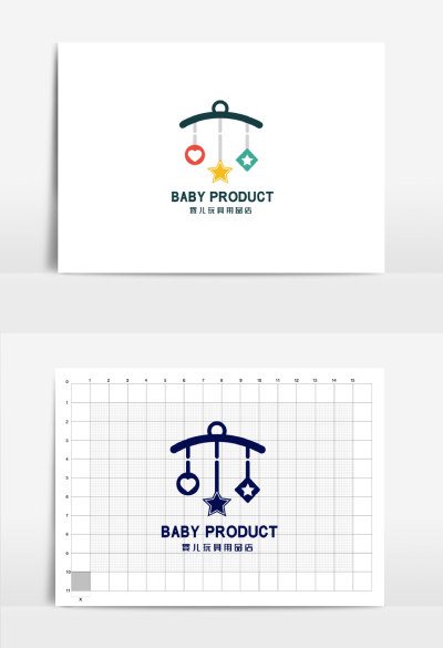 彩色婴儿玩具用品店logo