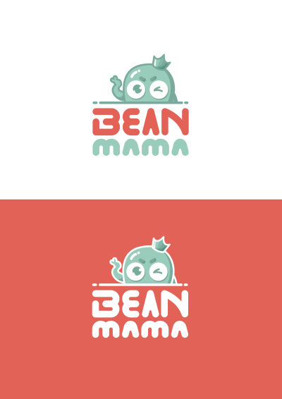 BEAN豆子logo设计矢量卡通logo