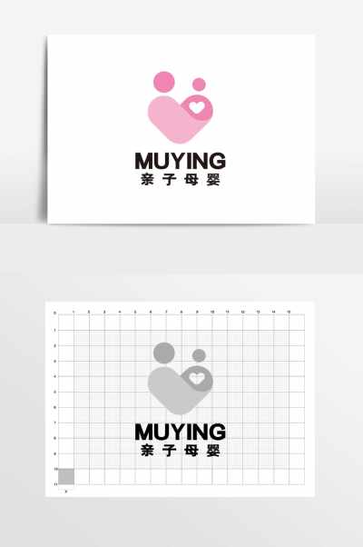 亲子母婴爱心童装用品LOGO标志