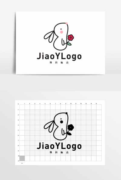 小兔子花店礼品店LOGO标志