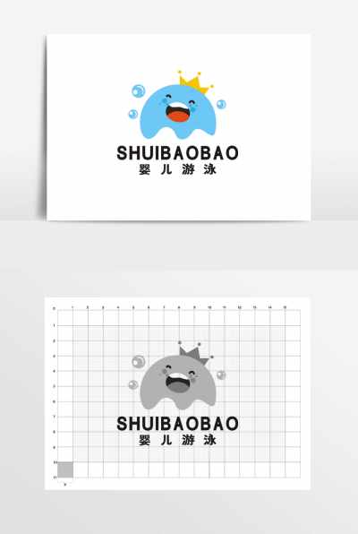 婴儿游泳水上乐园洗澡LOGO标志