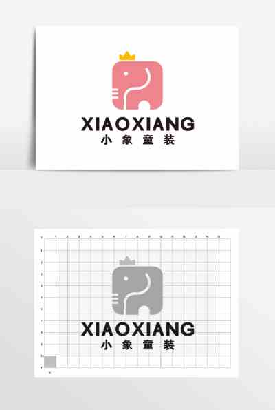 小象童装婴儿用品早教LOGO标志