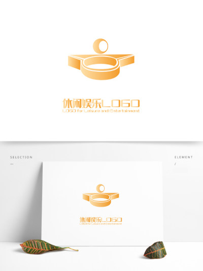 手绘插画台球室休闲娱乐LOGO标志