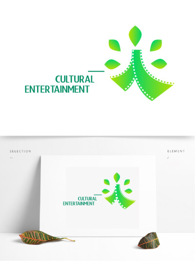 绿色渐变文化娱乐logo