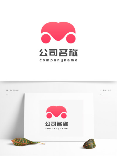 红色趣味简约M字母娱乐互联网行业logo