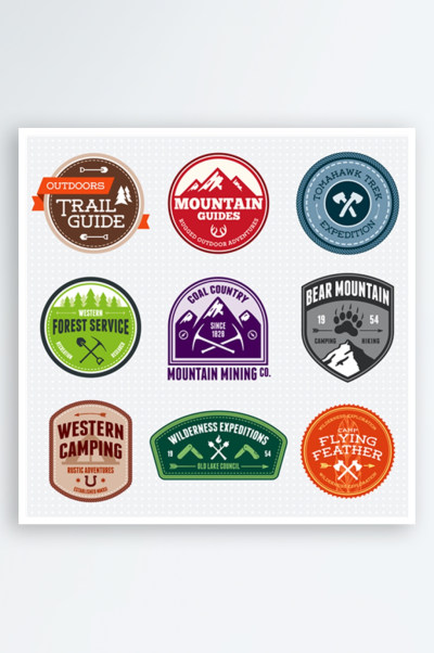 户外运动探险图标户外标志野外图标