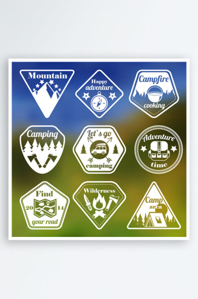 户外图标户外标志野外运动探险图标