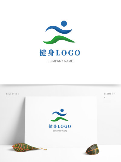 绿蓝清新时尚健身健美LOGO