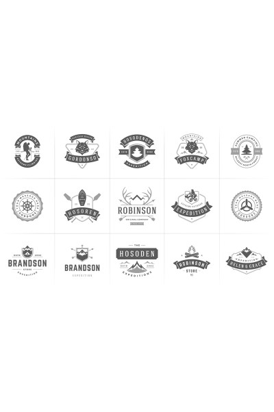 户外运动矢量LOGO标签元素