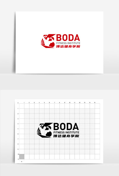 红色狂野肌肉健身logo