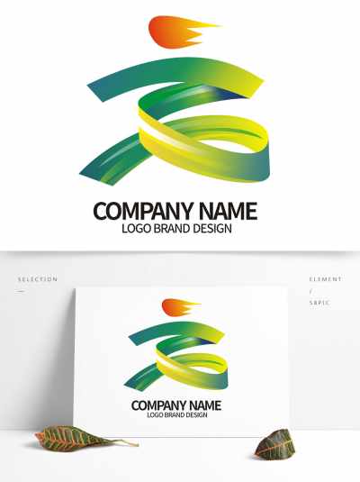 大气绿色飘带文化节标志logo设计