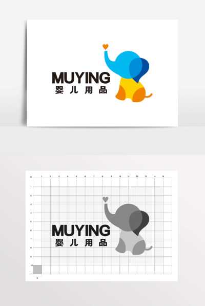 大象婴儿用品早教教育LOGO标志