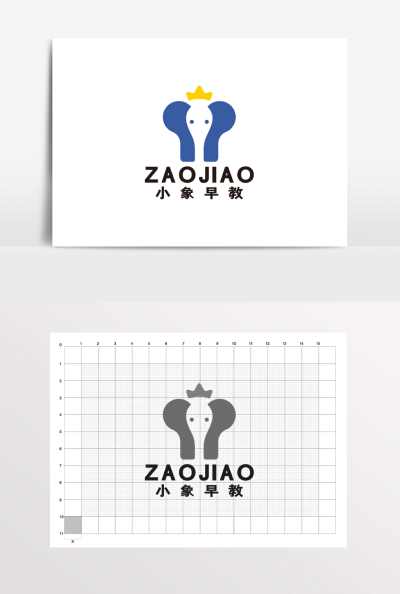 小象早教教育童装用品LOGO标志