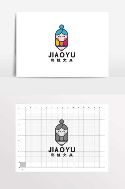 教育文具玩具娃娃铅笔LOGO标志