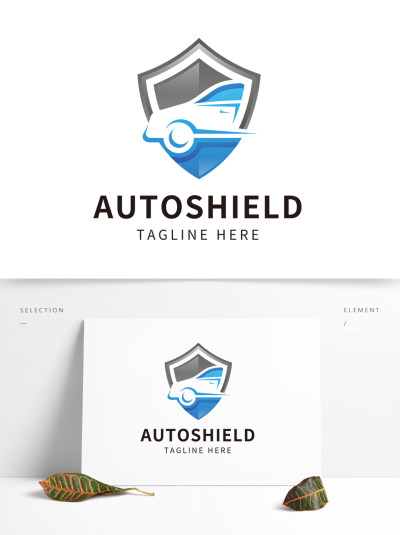 汽车安全盾牌出行交通运输logo