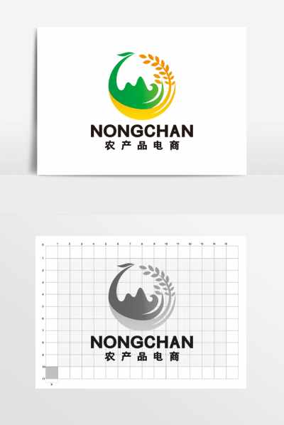 凤凰农产品电商大米小麦LOGO标志