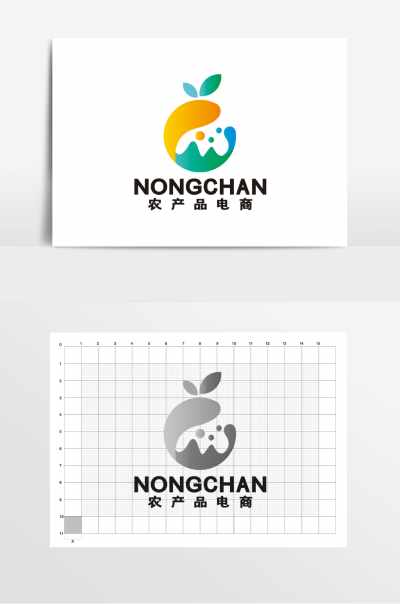 农产品电商橘子山水LOGO标志