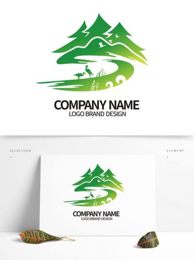 创意绿色生态logo森林湿地旅游标志设计