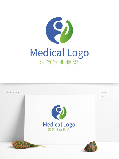 蓝色简洁呵护医药卫生健康行业logo