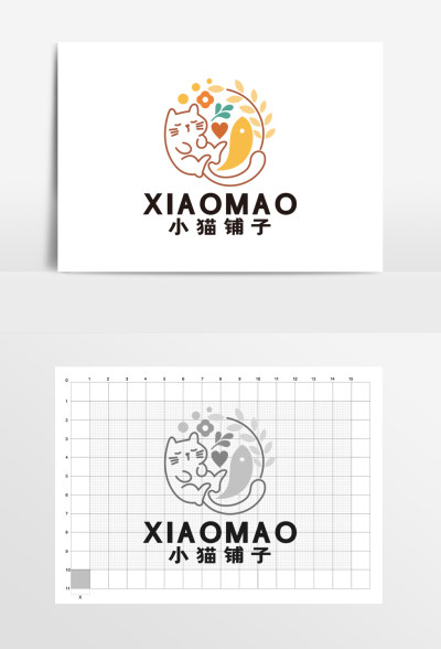 宠物店宠物用品杂货铺小猫LOGO标志