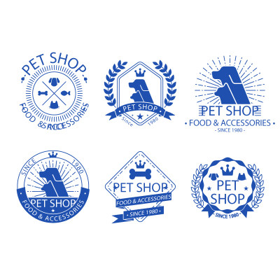 宠物商店矢量LOGO元素