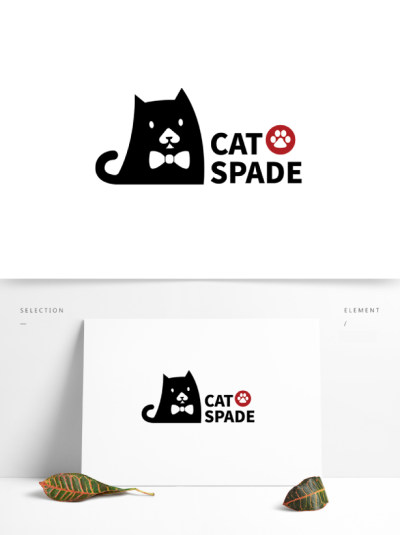 宠物用品logo黑猫剪影设计
