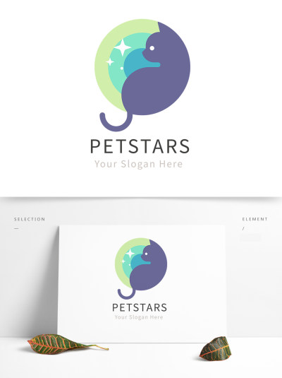 宠物店小猫咪动物图形LOGO