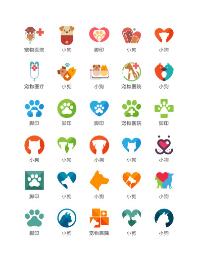 宠物医院LOGO图标矢量UI素材ICON