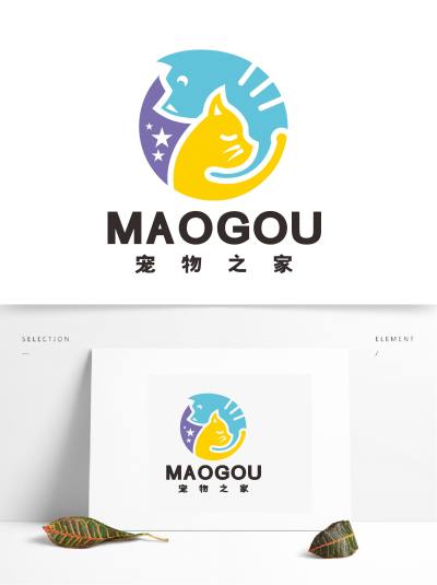 猫狗宠物店宠物用品医院LOGO标志