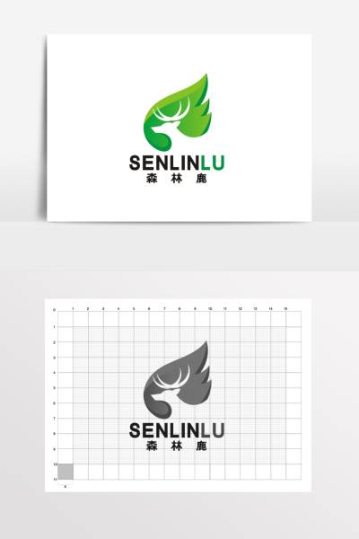 绿色科技体育鹿LOGO标志