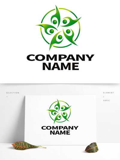 矢量绿色运动人形体育健身行业LOGO标志