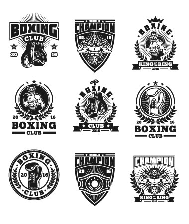 拳击搏击logo标志设计