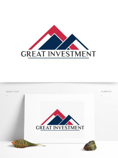 红色藏青矢量地产建筑创意标志logo模版