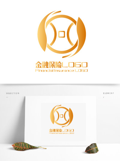创意简约古铜币大气金融保险LOGO
