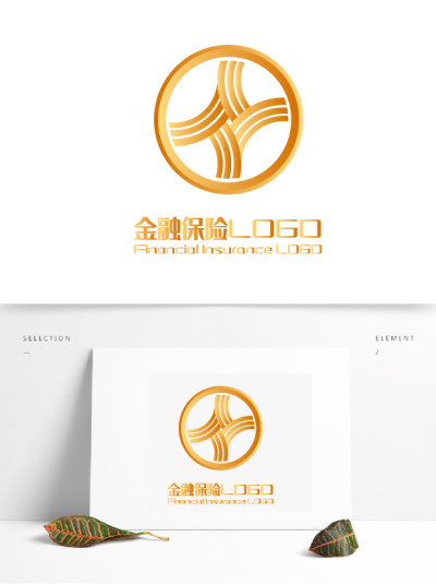 创意简约古铜币花纹金融保险LOGO
