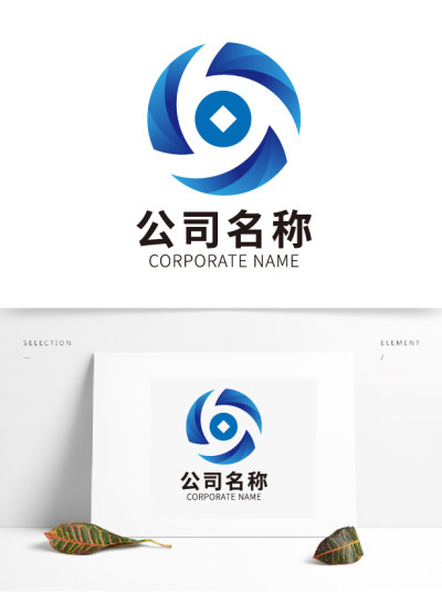 渐变金融企业公司钱币通用logo标志标识