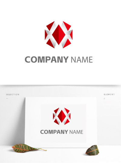 红色立体空间Logo创意设计
