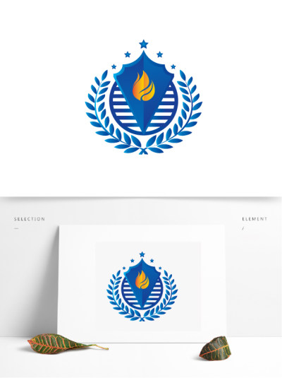 蓝色盾牌UI图标logo