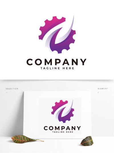 简洁齿轮机械图标LOGO