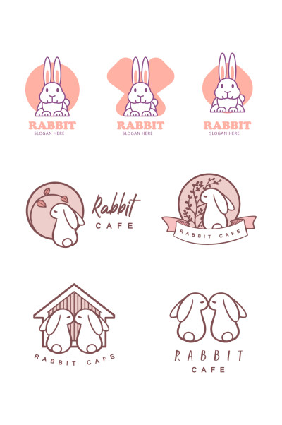 可爱兔子矢量LOGO元素